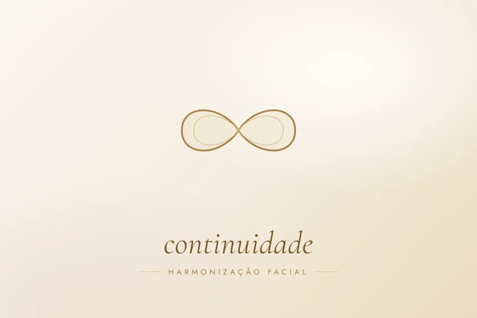 Ilustração em traço dourado com a palavra continuidade, capa do artigo Harmonização facial precisa de manutenção para sempre?