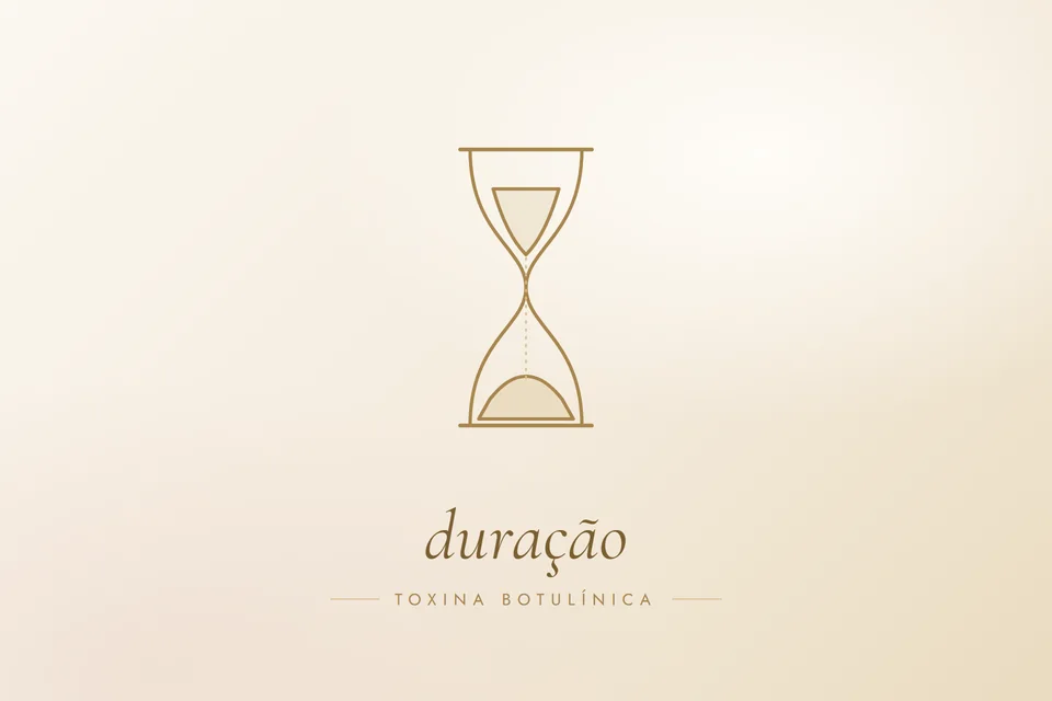 Ilustração em traço dourado com a palavra duração, capa do artigo Quanto tempo dura o botox e quando o resultado aparece?