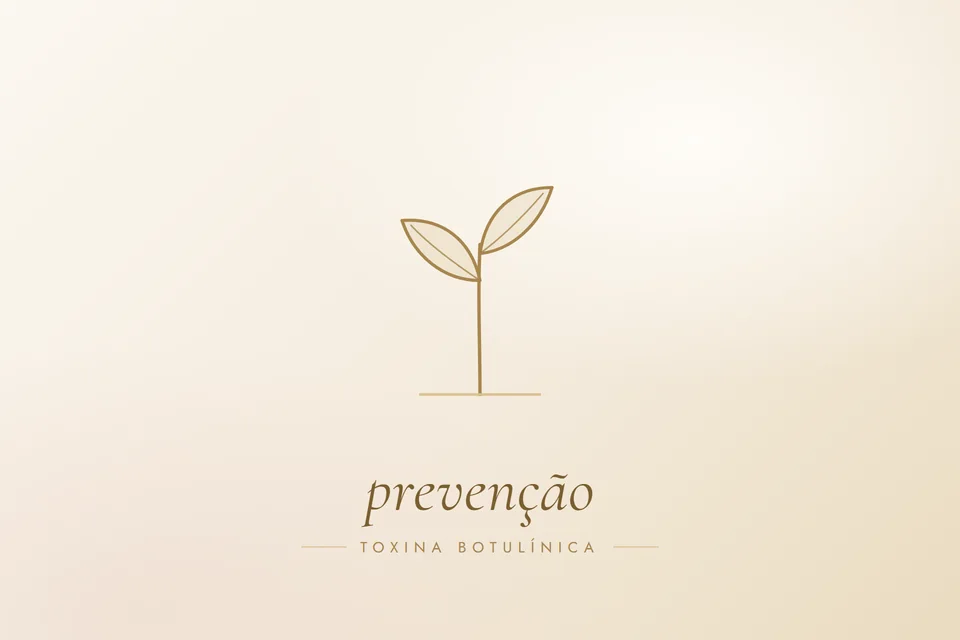 Ilustração em traço dourado com a palavra prevenção, capa do artigo Botox preventivo: existe idade certa para começar?