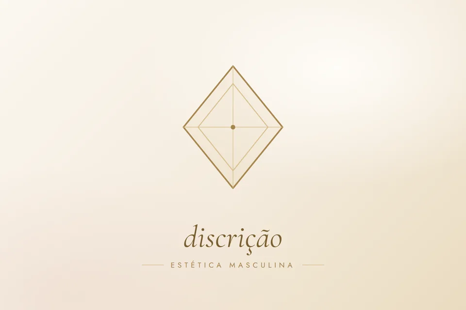 Ilustração em traço dourado com a palavra discrição, capa do artigo Procedimentos estéticos para homens: os mais procurados e o que considerar