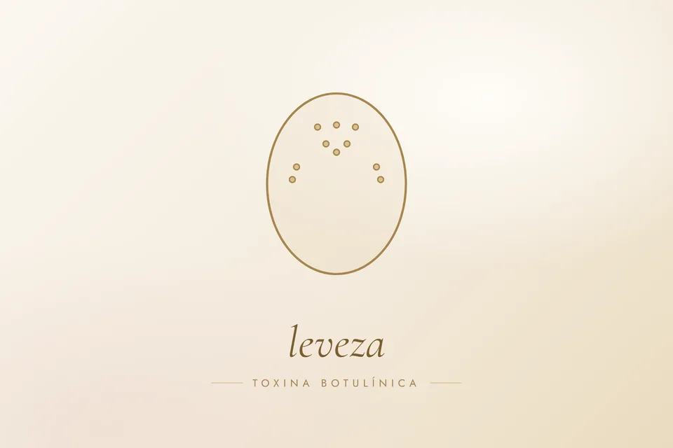 Ilustração em traço dourado com a palavra leveza, capa do artigo Aplicação de botox dói? Como é a sessão, passo a passo